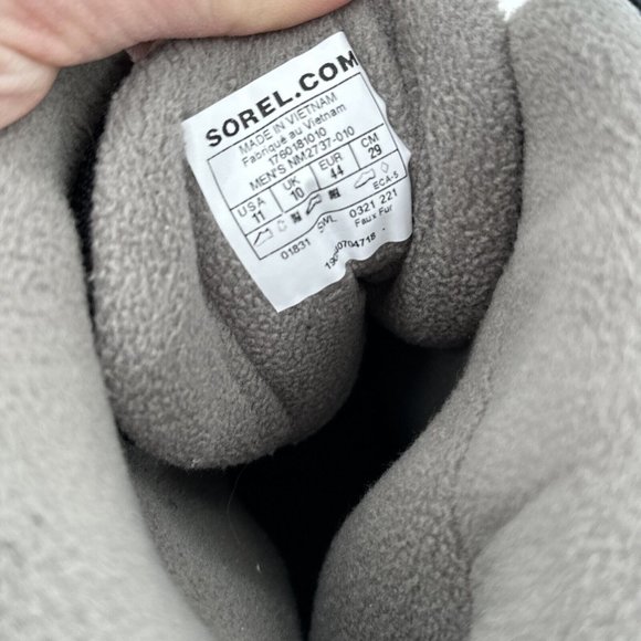 Sorel Men's Boots Buxton Black Quarry Waterproof Insulated Size US 11 EU 44 NEW - Picture 14 of 16